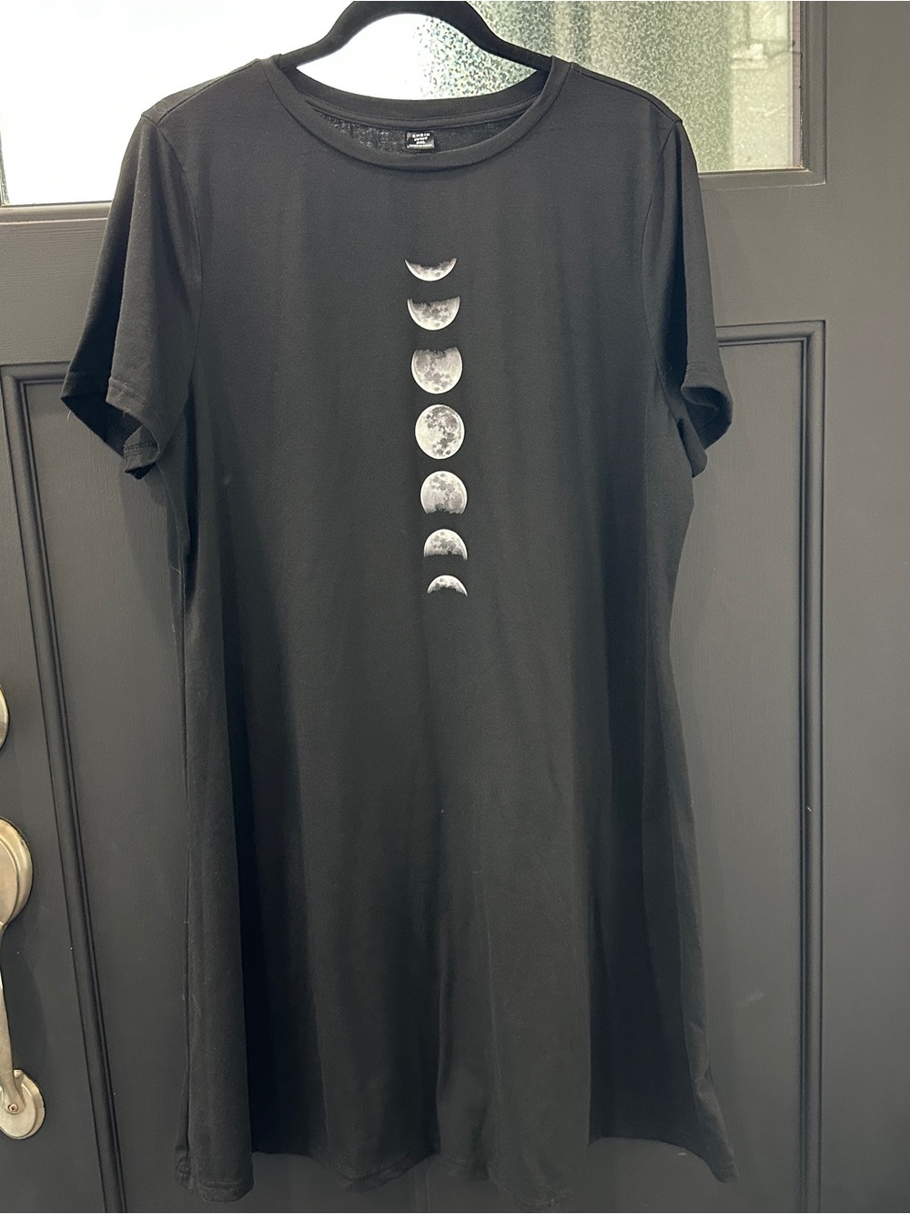 Shein Black Moon Phase Graphic Sleep Dress Sz 2XL